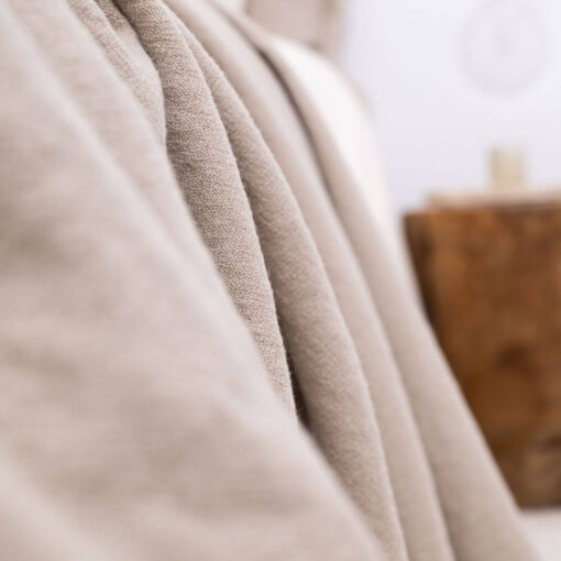 wollen sprei beige moyha decorative edge beige