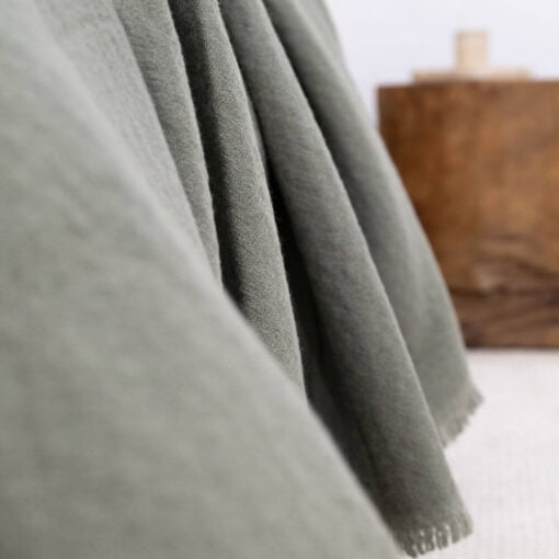 wollen sprei olijfgroen moyha decorative edge olive