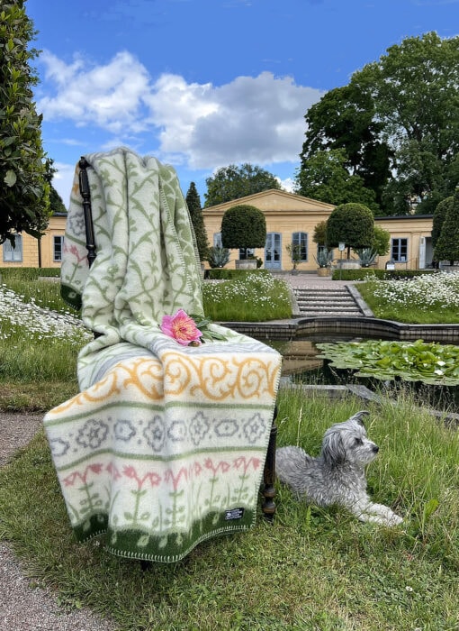 lamswollen plaid groen roze multi klippan linnaeus multi