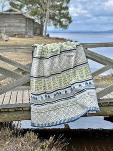 plaid blauw groen grijs lamswol klippan bohus summer