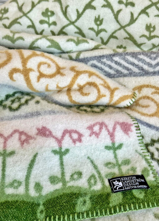 wollen plaid groen roze multi klippan linnaeus multi