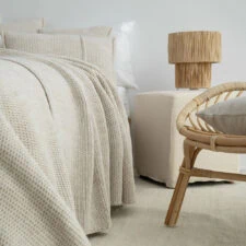 gebreide bedsprei beige moyha woolly beige