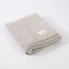 gebreide plaid zand katoen moyha close to nature sand