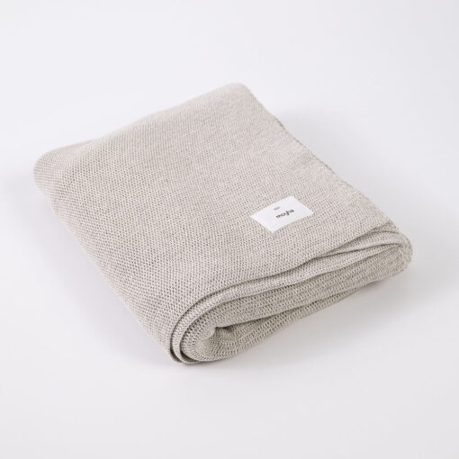 gebreide plaid zand katoen moyha close to nature sand