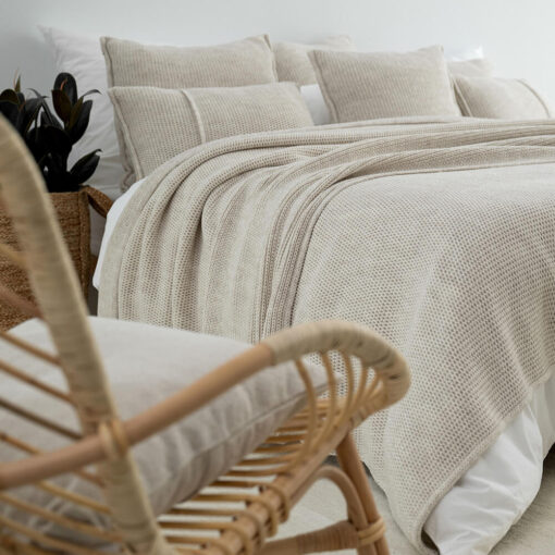 gebreide sprei beige moyha woolly beige