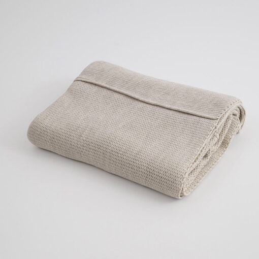 gebreide sprei voor bed beige moyha woolly beige