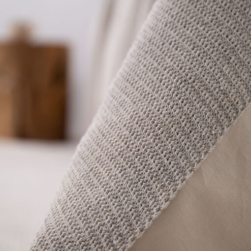 katoenen bedsprei zand gebreid moyha close to nature sand