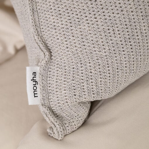 katoenen kussen zand vierkant gebreid moyha close to nature sand