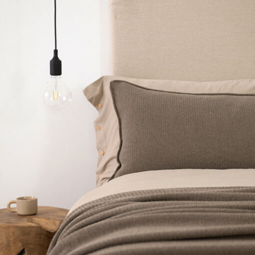 katoenen sierkussen bruin gebreid groot moyha close to nature brown