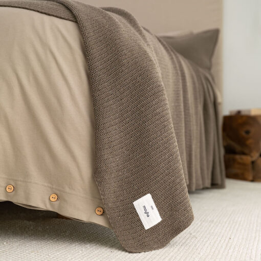 katoenen sprei bruin gebreid moyha close to nature brown