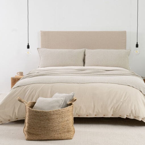 katoenen sprei zand gebreid moyha close to nature sand