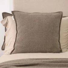 kussen bruin katoen vierkant gebreid moyha close to nature brown