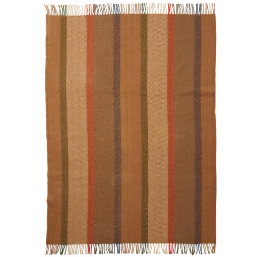 lamswollen plaid bruin beige multicolour klippan birka clay