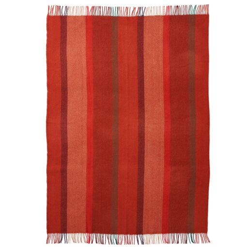 Plaid rood, oranje multicolour, lamswol, Klippan Birka Autumn Leaf - Afbeelding 2