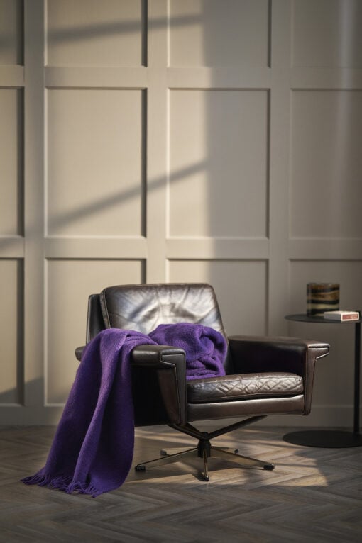 paarse plaid lamswol klippan gotland plum