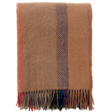 plaid bruin beige multicolour lamswol klippan birka clay