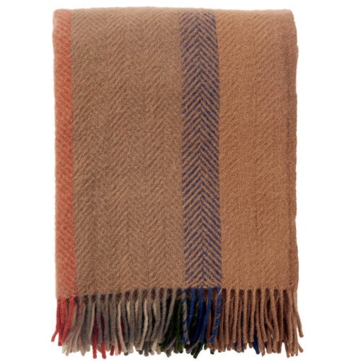 plaid bruin beige multicolour lamswol klippan birka clay