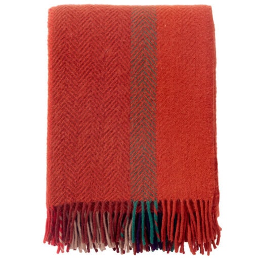 plaid rood oranje multicolour lamswol klippan birka autumn leaf