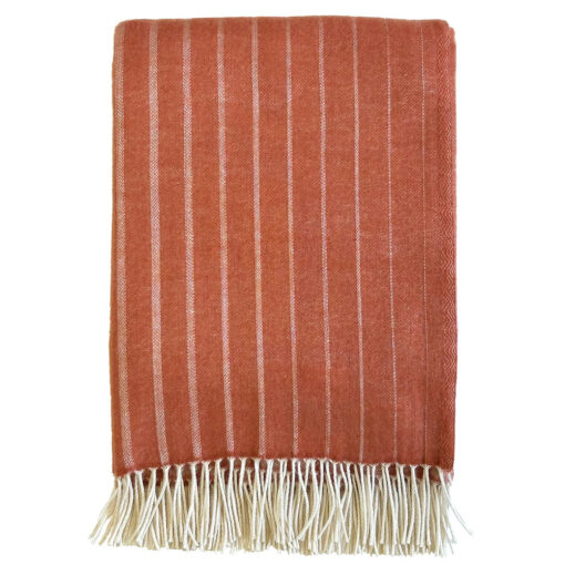 plaid roodbruin strepen merinowol klippan irregular stripes rust