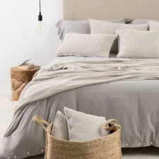 plaid zand gebreid katoen moyha close to nature sand