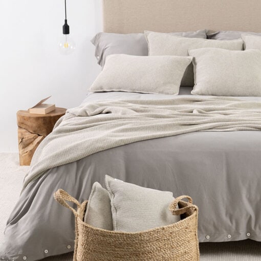 plaid zand gebreid katoen moyha close to nature sand