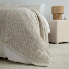 sprei beige gebreid 3 maten moyha woolly beige