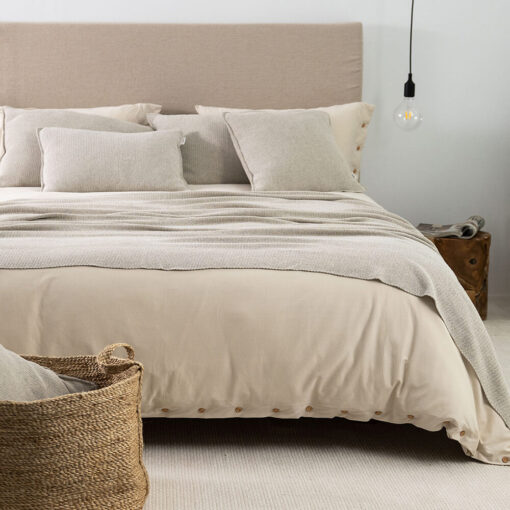 sprei zand katoen gebreid moyha close to nature sand