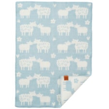 wiegdeken blauw wol schaapjes klippan baa light blue