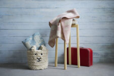 wollen wiegdekens met schaapjes roze blauw klippan baa