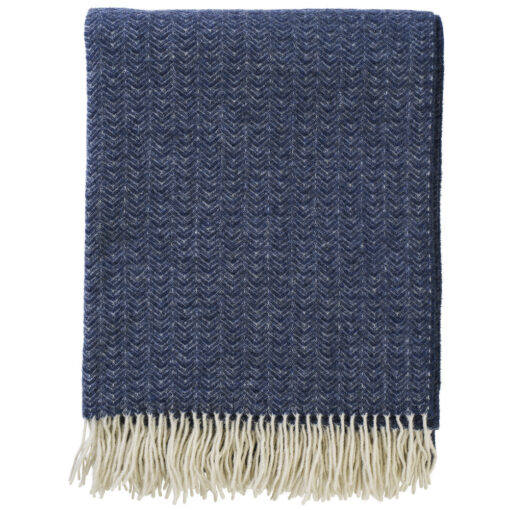 plaid donkerblauw cashmere merino klippan lucas dark denim