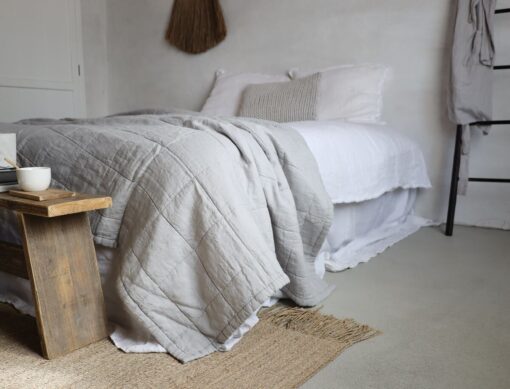 sprei cloudy grey linnen katoen