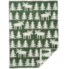 wiegdeken groen lamswol klippan moose walk green