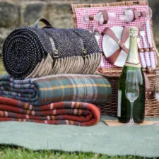 picknick kleed zwart wol tweedmill herringbone vintage