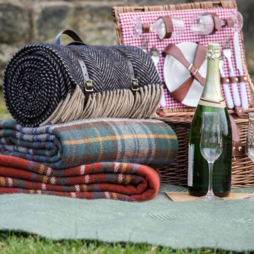 picknick kleed zwart wol tweedmill herringbone vintage
