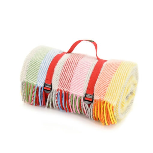 picknickkleed grijs multicolour wol tweedmill rainbow grey stripe
