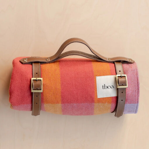 picknickkleed oranje strepen wol TBCo Orange Frame Stripe