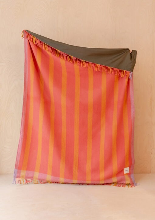 Picknickkleed oranje, strepen, wol, Orange Frame Stripe - Afbeelding 2