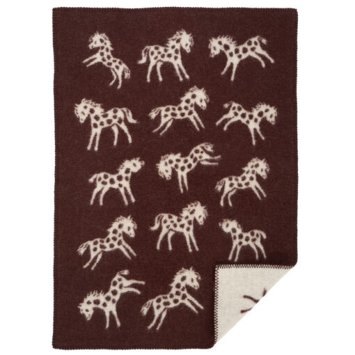 wiegdeken bruin wol klippan pony brown
