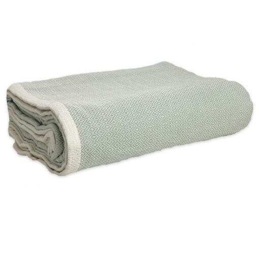grand foulard sprei plaid lichtgroen katoen lantara diamant celadon