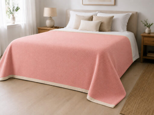 Sprei, grand foulard, plaid roze, katoen, Lantara Diamant, 190 - 300 cm - Afbeelding 2