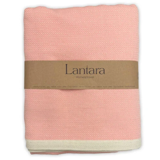 sprei grand foulard plaid roze katoen lantara diamant rose