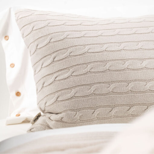 beige kussen katoen extra groot moyha classic braid beige