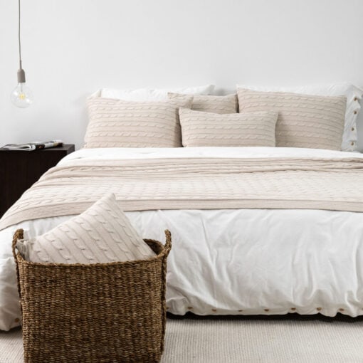 beige kussen katoen vierkant moyha classic braid beige