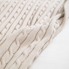 beige plaid katoen gebreid moyha classic braid beige