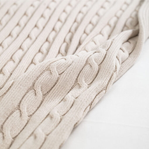 beige plaid katoen gebreid moyha classic braid beige