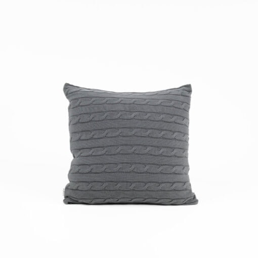 donkergrijs kussen katoen vierkant moyha classic braid graphite
