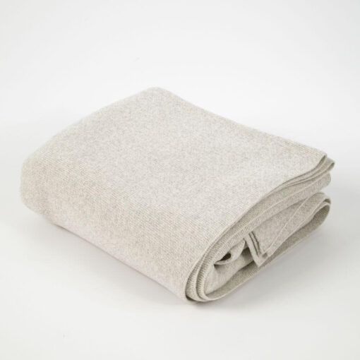 fijngebreide bedsprei creme katoen moyha two weaves smooth cream