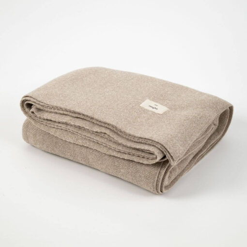 fijngebreide sprei beige katoen moyha two weaves smooth beige