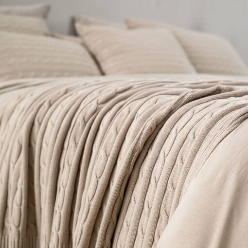 greige plaid grijs beige katoen gebreid moyha classic braid grey beige