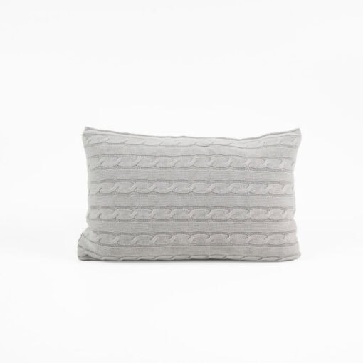 grijs kussen katoen langwerpig moyha classic braid grey
